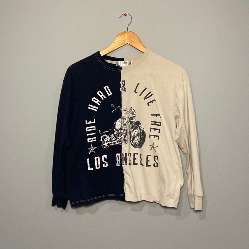 Split Color Graphic Design Long Sleeve (x-small)